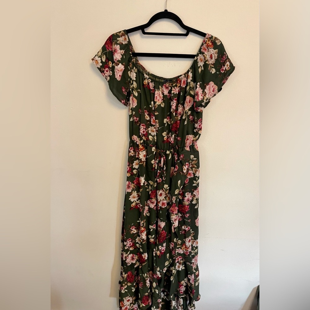 ModCloth green floral dress